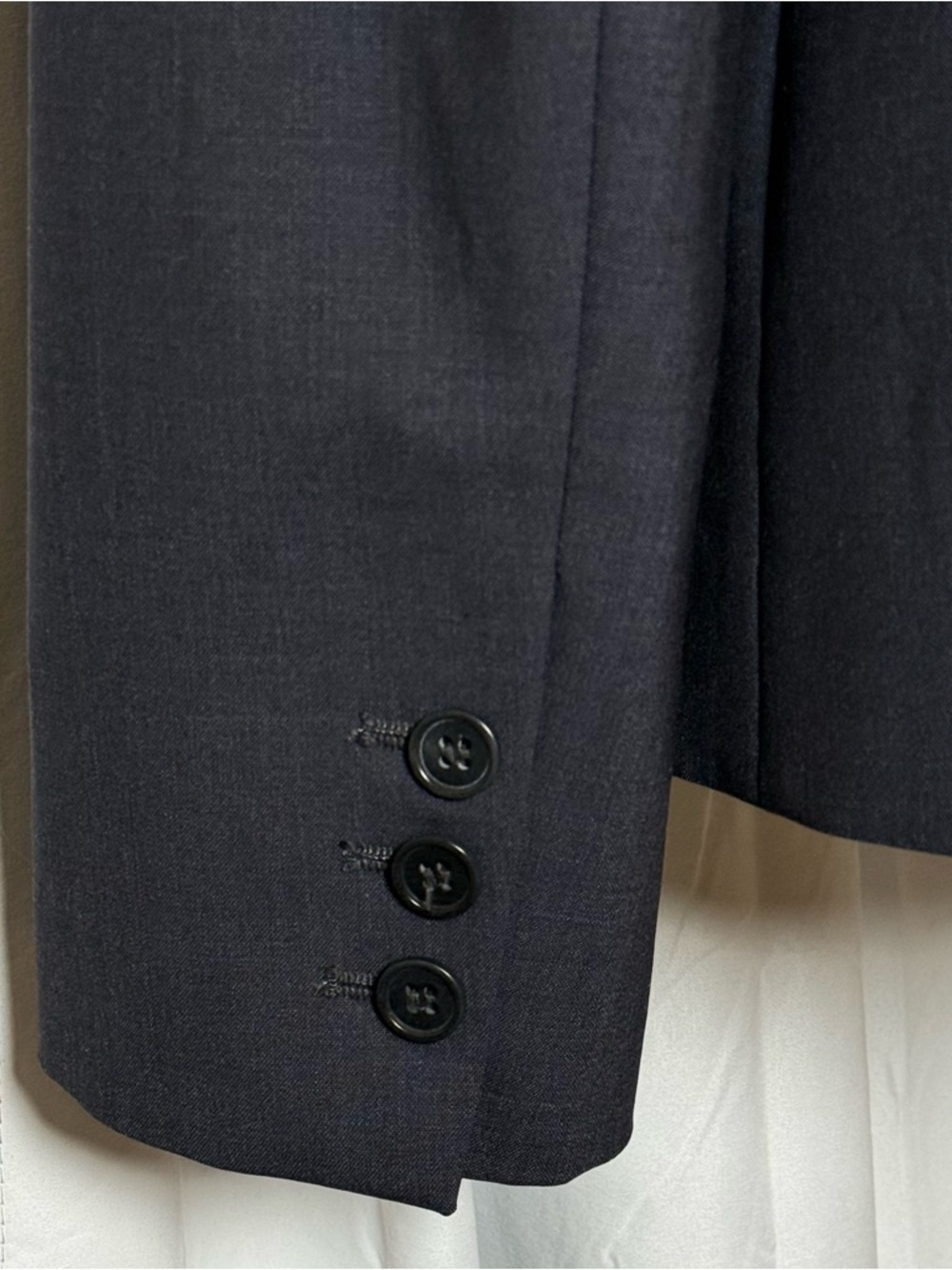 Theory Wool Single Breasted Blazer Navy Single Button Tailored Jacket Size 12 - Picture 9 of 14